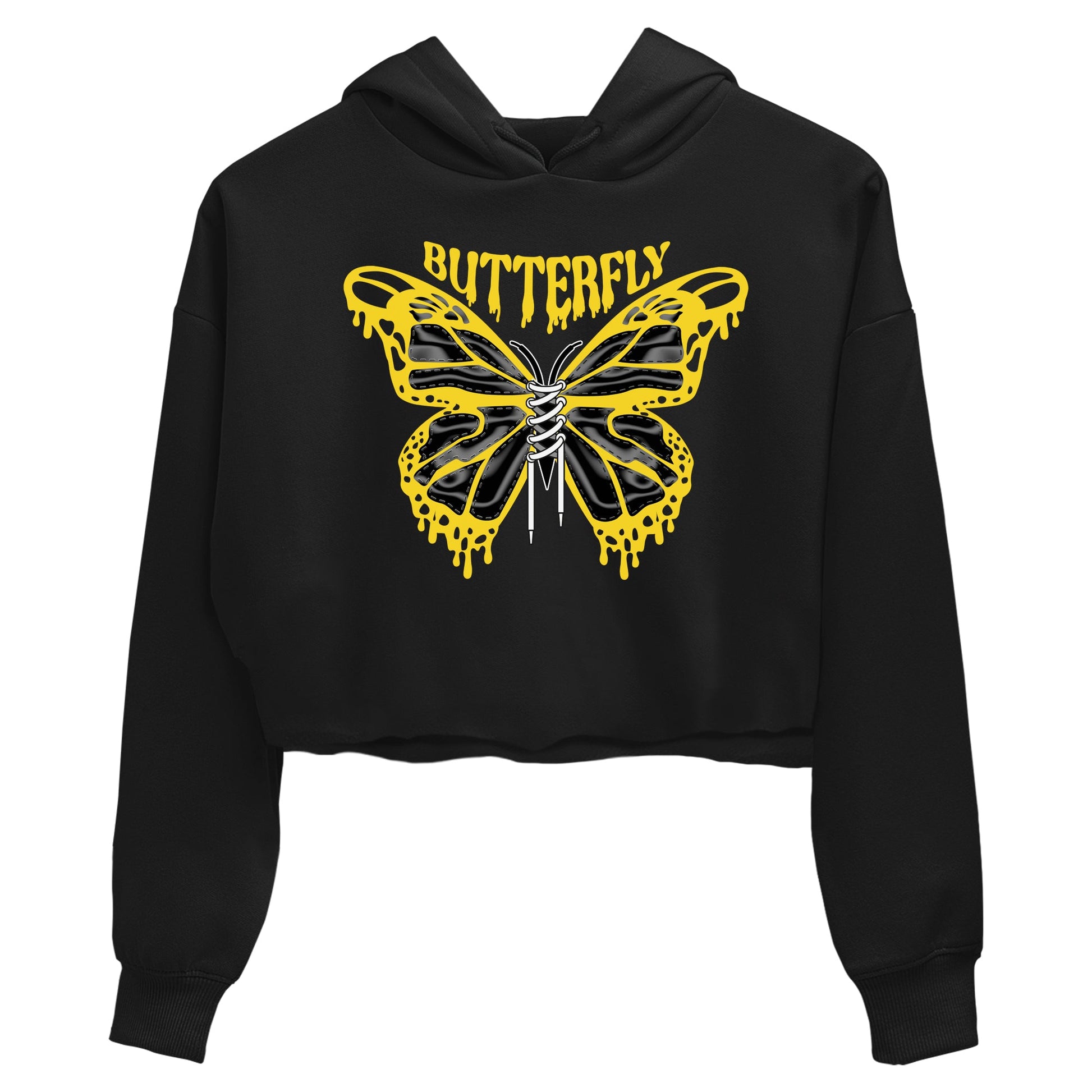 Air Jordan 4 Thunder Sneaker Match Tees Butterfly Sneaker Tees AJ4 Thunder Sneaker Release Tees Women's Shirts Black 2