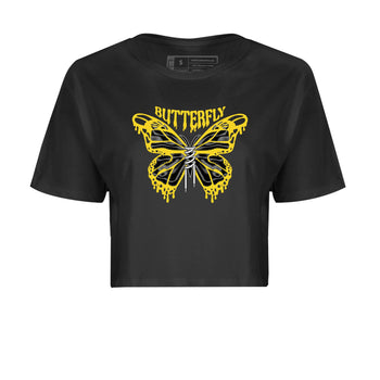 Air Jordan 4 Thunder Sneaker Match Tees Butterfly Sneaker Tees AJ4 Thunder Sneaker Release Tees Women's Shirts Black 2