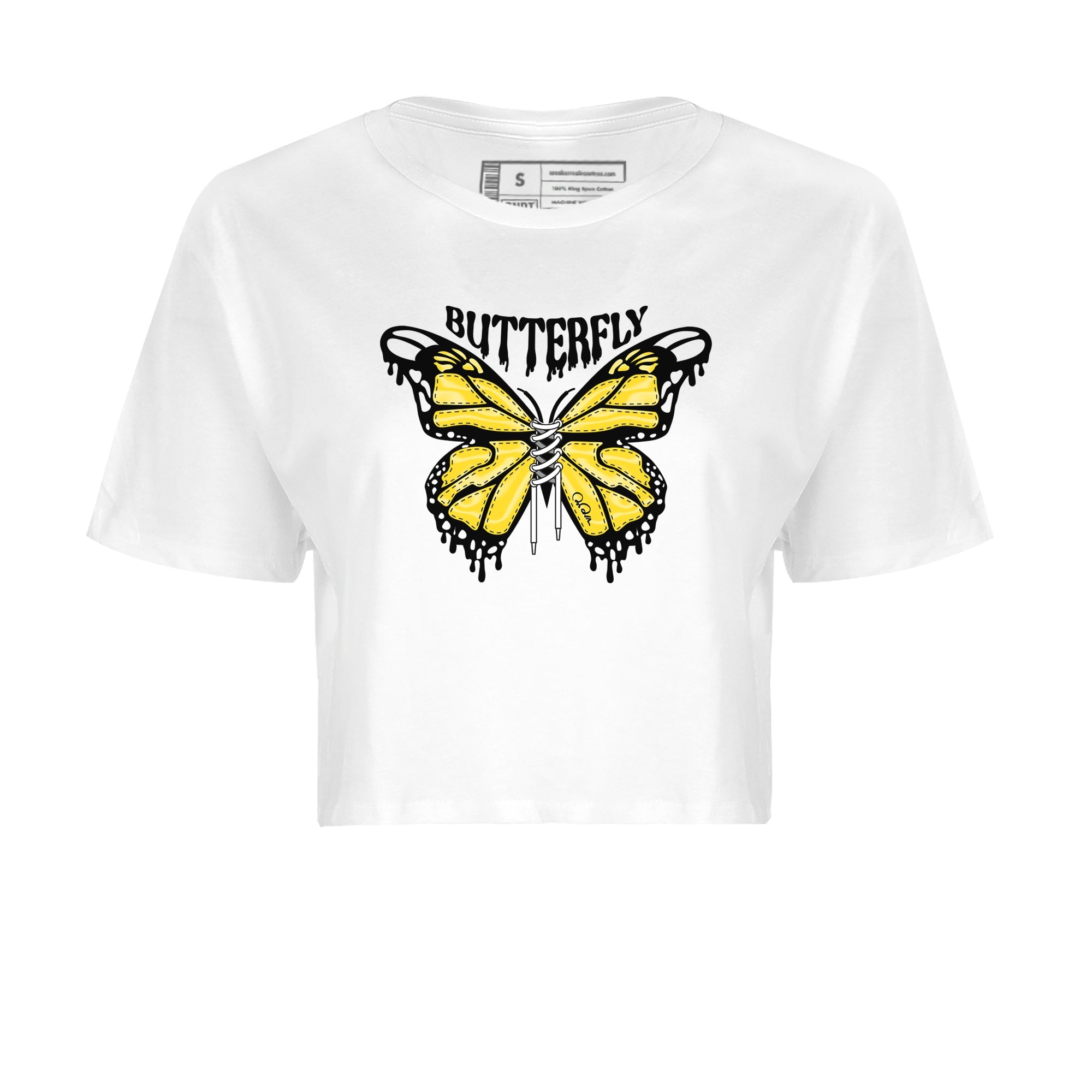 Air Jordan 4 Thunder Sneaker Match Tees Butterfly Sneaker Tees AJ4 Thunder Sneaker Release Tees Women's Shirts White 2