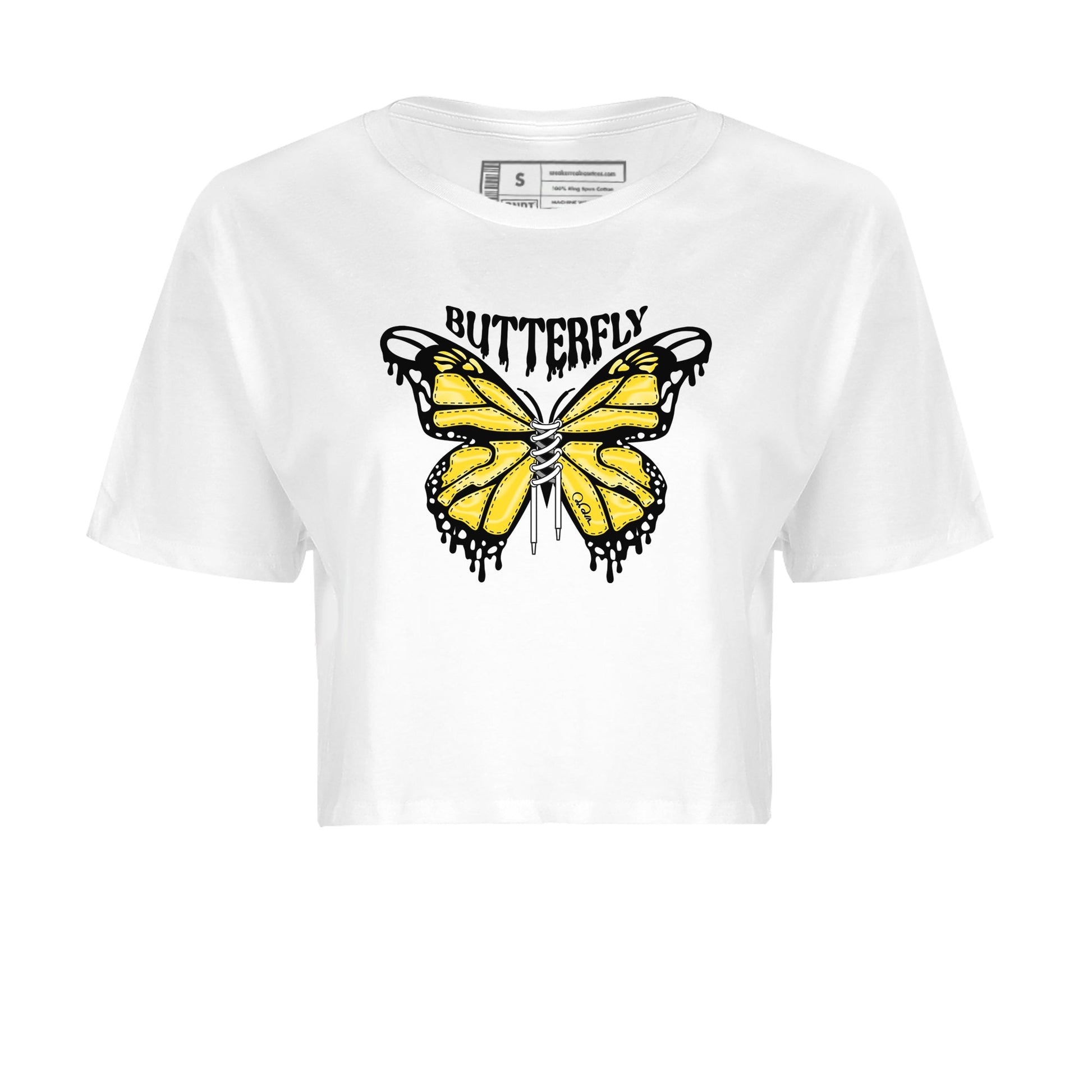 Air Jordan 4 Thunder Sneaker Match Tees Butterfly Sneaker Tees AJ4 Thunder Sneaker Release Tees Women's Shirts White 2