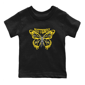 Air Jordan 4 Thunder Sneaker Match Tees Butterfly Sneaker Tees AJ4 Thunder Sneaker Release Tees Kids Shirts Black 2