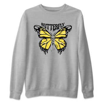 Air Jordan 4 Thunder Sneaker Match Tees Butterfly Sneaker Tees AJ4 Thunder Sneaker Release Tees Unisex Shirts Heather Grey 2