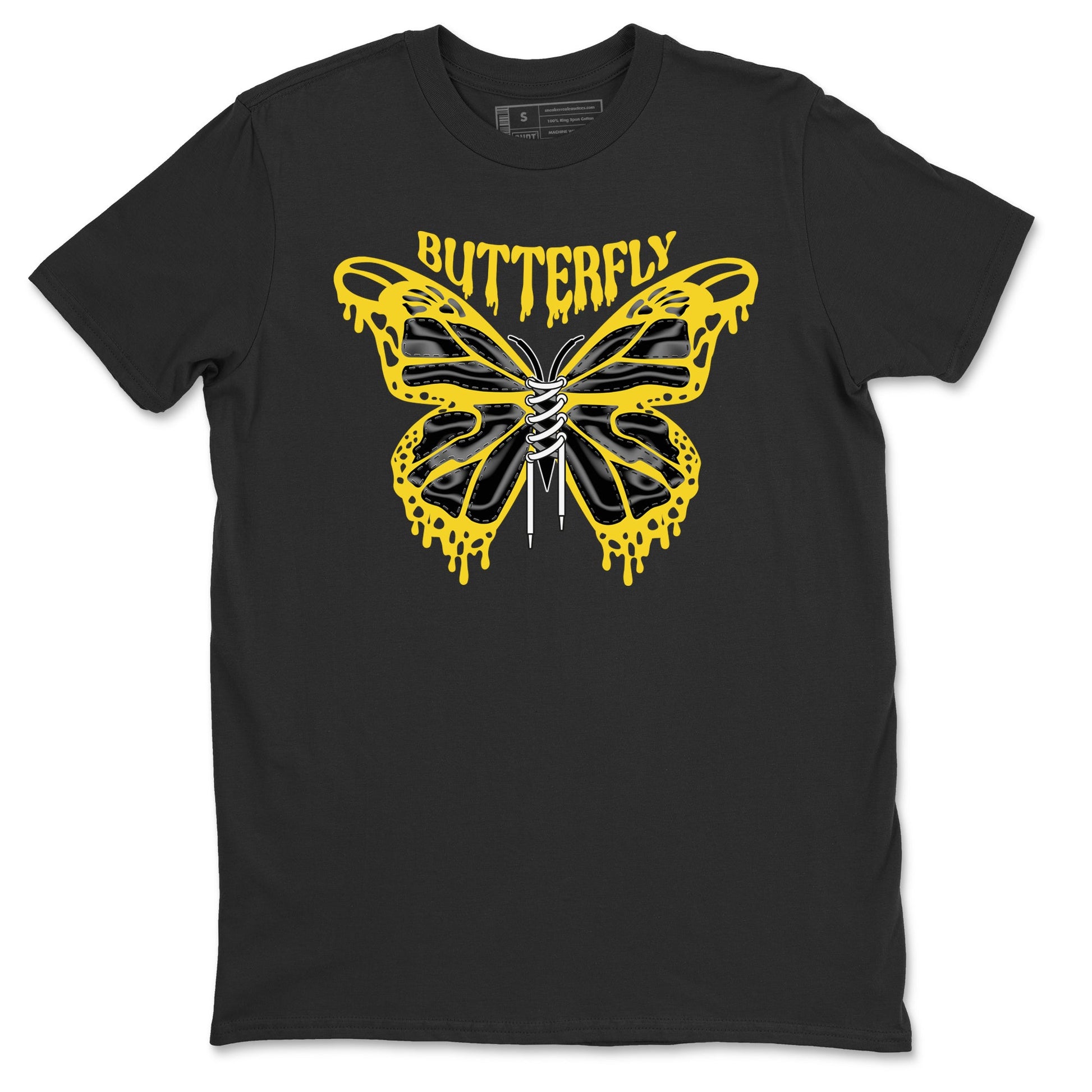 Air Jordan 4 Thunder Sneaker Match Tees Butterfly Sneaker Tees AJ4 Thunder Sneaker Release Tees Unisex Shirts Black 2