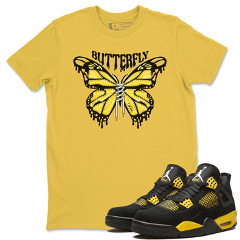 Air Jordan 4 Thunder Sneaker Match Tees Butterfly Sneaker Tees AJ4 Thunder Sneaker Release Tees Unisex Shirts Daisy 1