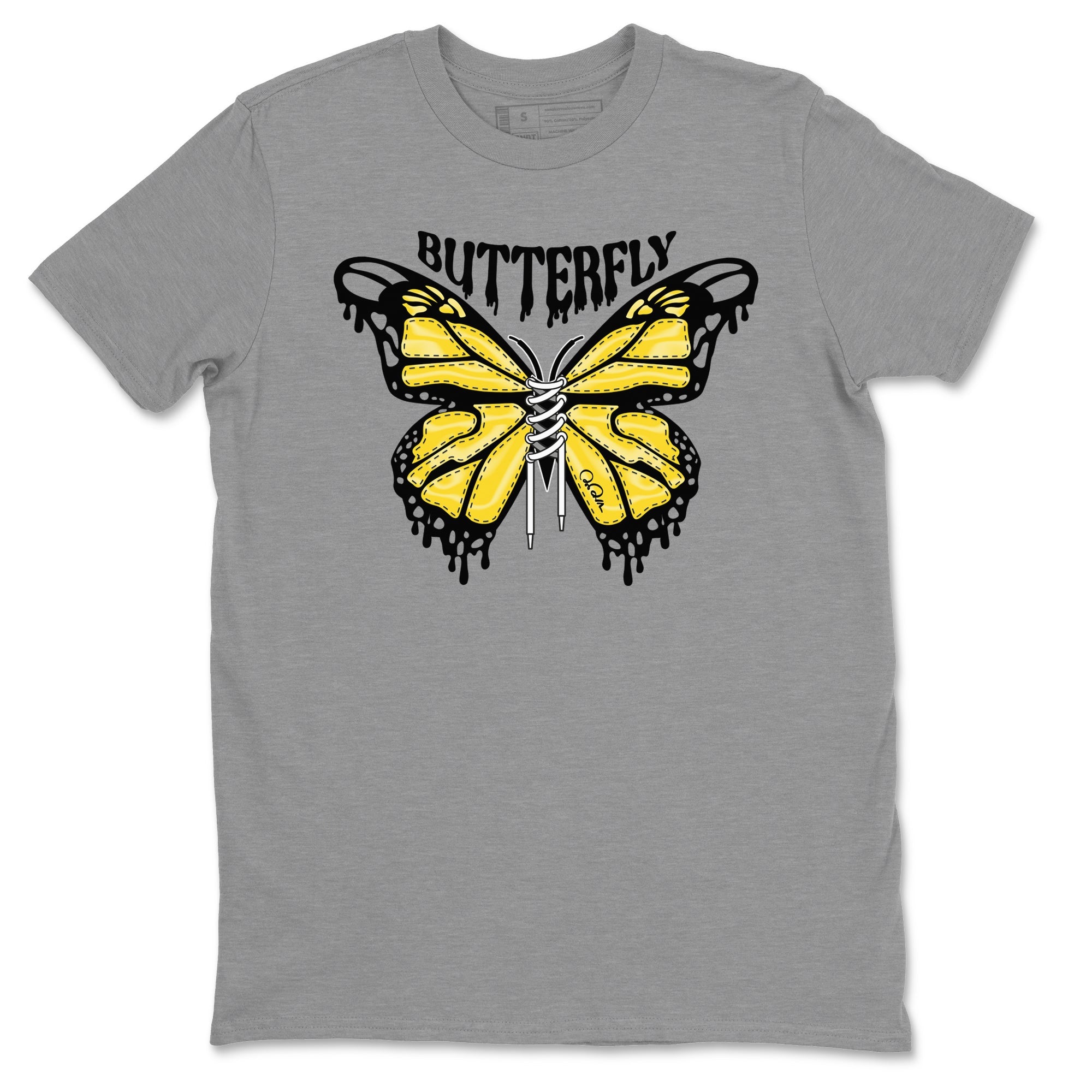 Air Jordan 4 Thunder Sneaker Match Tees Butterfly Sneaker Tees AJ4 Thunder Sneaker Release Tees Unisex Shirts Heather Grey 2