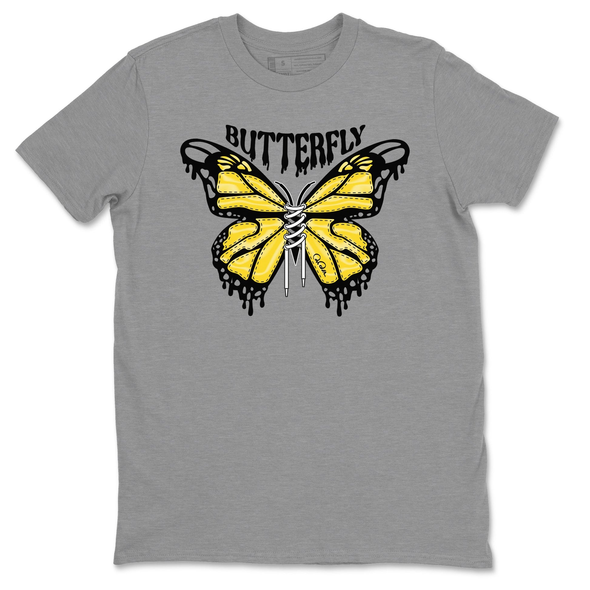 Air Jordan 4 Thunder Sneaker Match Tees Butterfly Sneaker Tees AJ4 Thunder Sneaker Release Tees Unisex Shirts Heather Grey 2