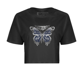 Air Jordan 5 Georgetown Sneaker Match Tees Butterfly Sneaker Tees AJ5 Georgetown Sneaker Release Tees Women's Shirts Black 2