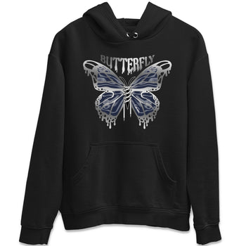 Air Jordan 5 Georgetown Sneaker Match Tees Butterfly Sneaker Tees AJ5 Georgetown Sneaker Release Tees Unisex Shirts Black 2