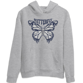 Air Jordan 5 Georgetown Sneaker Match Tees Butterfly Sneaker Tees AJ5 Georgetown Sneaker Release Tees Unisex Shirts Heather Grey 2