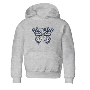 Air Jordan 5 Georgetown Sneaker Match Tees Butterfly Sneaker Tees AJ5 Georgetown Sneaker Release Tees Kids Shirts Heather Grey 2