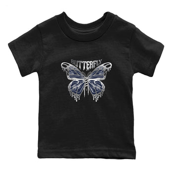 Air Jordan 5 Georgetown Sneaker Match Tees Butterfly Sneaker Tees AJ5 Georgetown Sneaker Release Tees Kids Shirts Black 2
