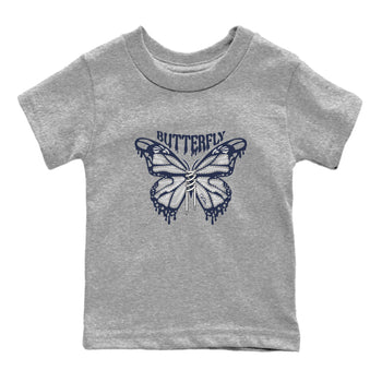 Air Jordan 5 Georgetown Sneaker Match Tees Butterfly Sneaker Tees AJ5 Georgetown Sneaker Release Tees Kids Shirts Heather Grey 2