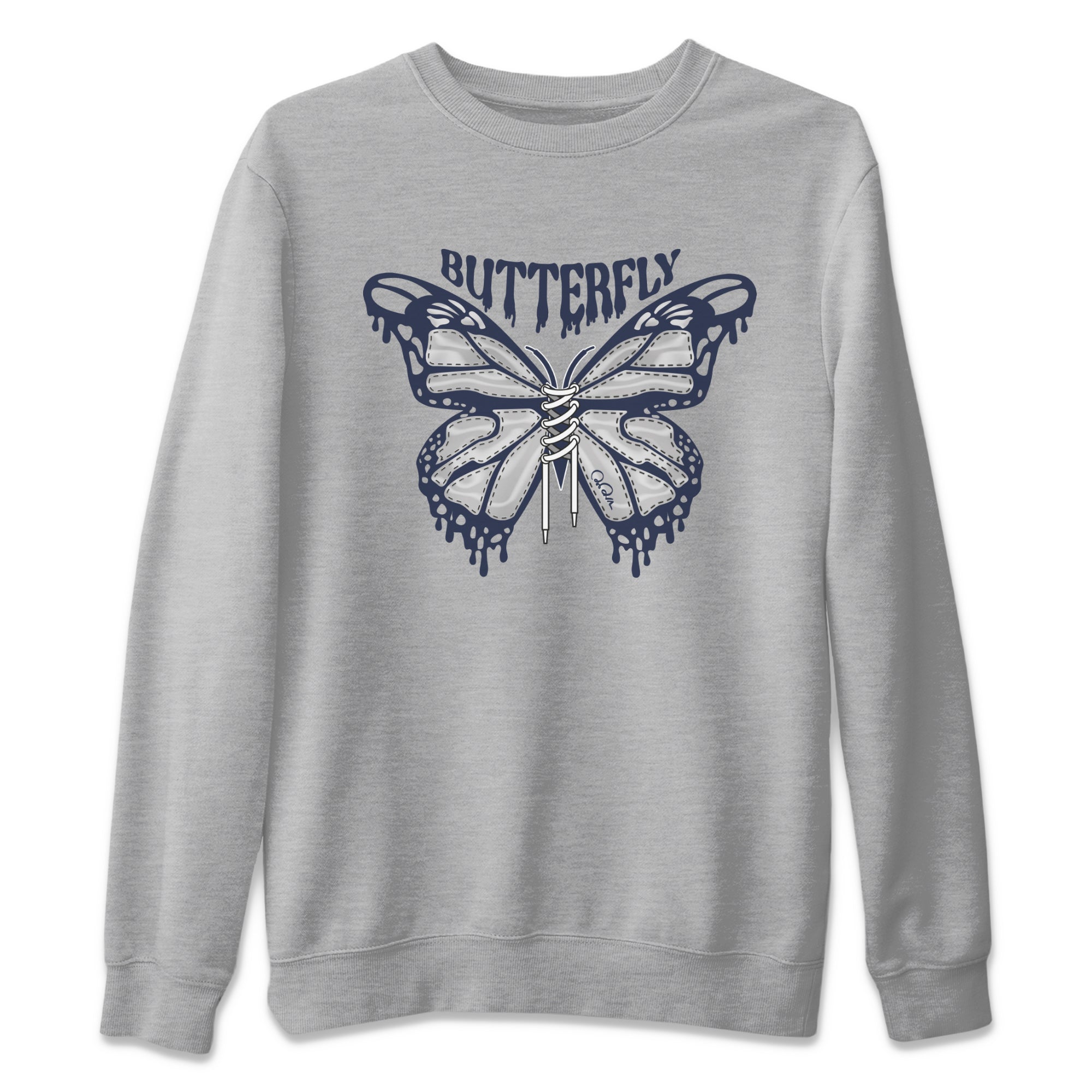 Air Jordan 5 Georgetown Sneaker Match Tees Butterfly Sneaker Tees AJ5 Georgetown Sneaker Release Tees Unisex Shirts Heather Grey 2