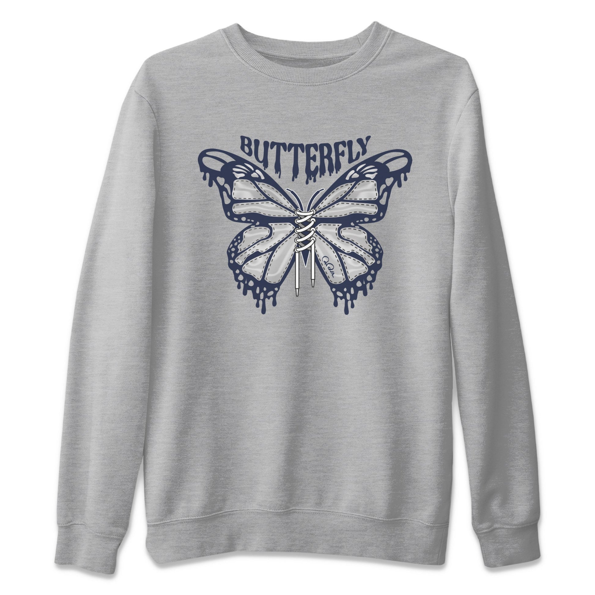 Air Jordan 5 Georgetown Sneaker Match Tees Butterfly Sneaker Tees AJ5 Georgetown Sneaker Release Tees Unisex Shirts Heather Grey 2