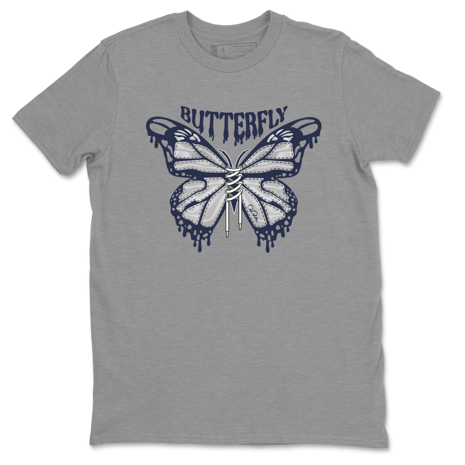 Air Jordan 5 Georgetown Sneaker Match Tees Butterfly Sneaker Tees AJ5 Georgetown Sneaker Release Tees Unisex Shirts Heather Grey 2