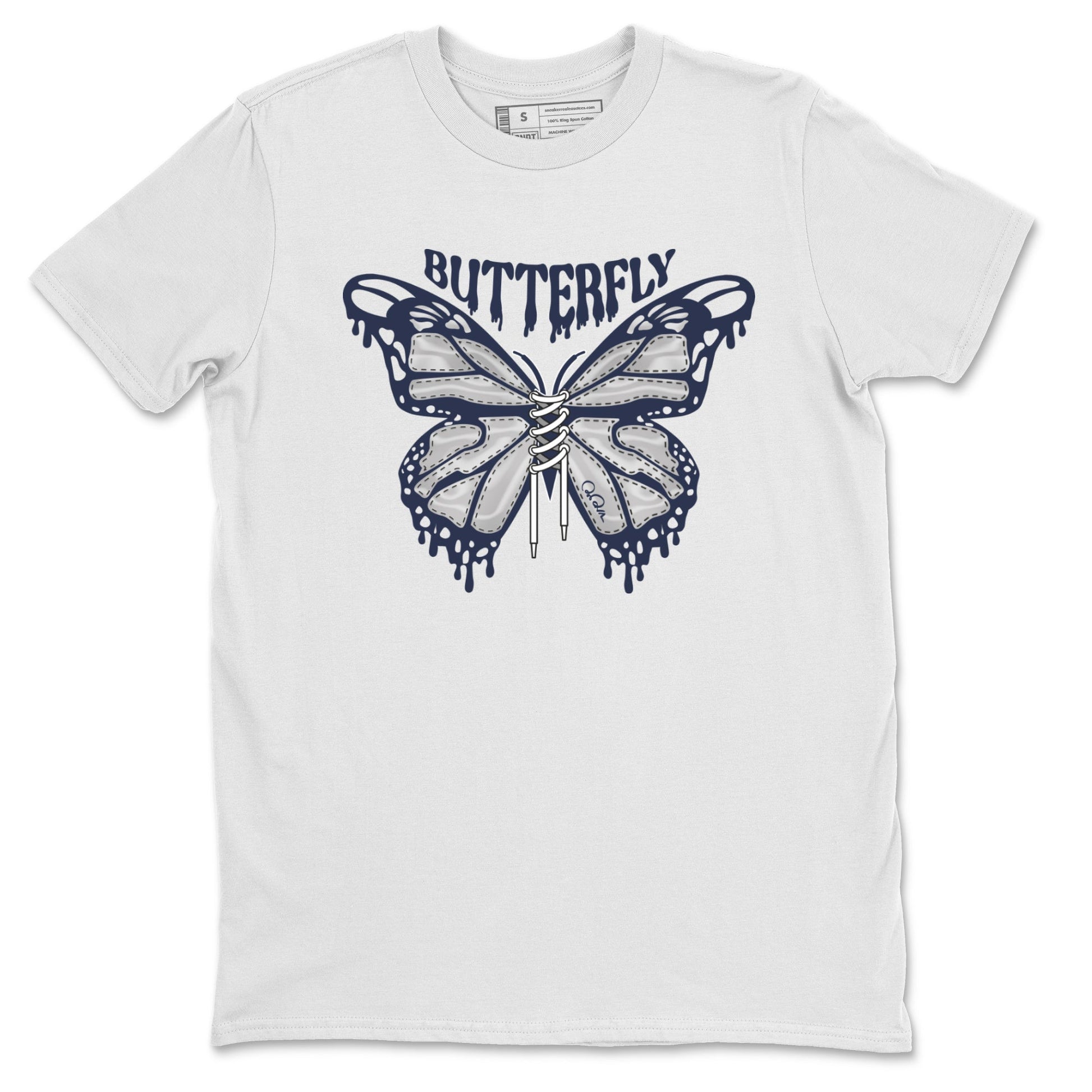 Air Jordan 5 Georgetown Sneaker Match Tees Butterfly Sneaker Tees AJ5 Georgetown Sneaker Release Tees Unisex Shirts White 2
