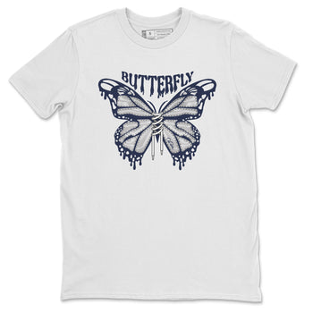 Air Jordan 5 Georgetown Sneaker Match Tees Butterfly Sneaker Tees AJ5 Georgetown Sneaker Release Tees Unisex Shirts White 2