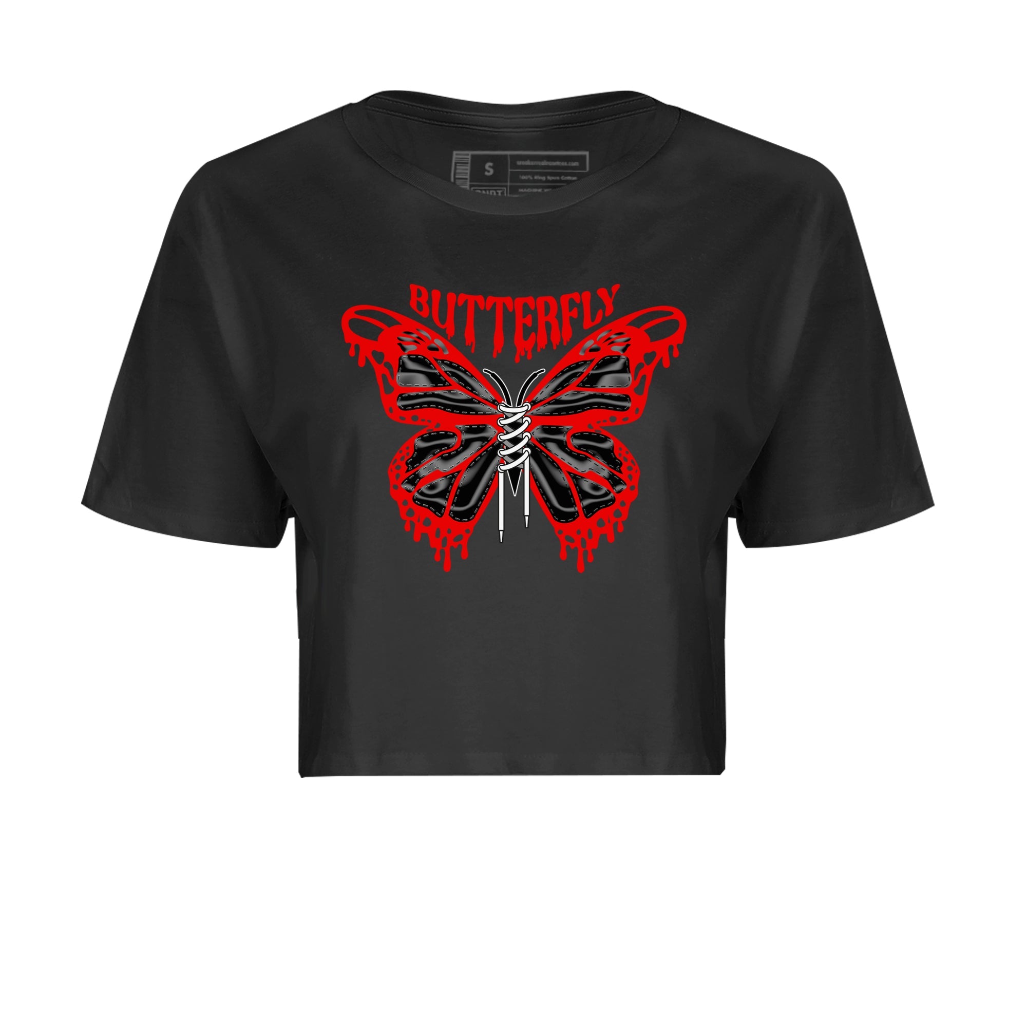 Air Jordan 6 Toro Bravo Sneaker Match Tees Butterfly Sneaker Tees AJ6 Toro Bravo Sneaker Release Tees Women's Shirts Black 2