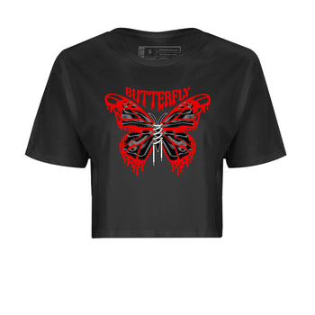 Air Jordan 6 Toro Bravo Sneaker Match Tees Butterfly Sneaker Tees AJ6 Toro Bravo Sneaker Release Tees Women's Shirts Black 2