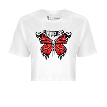 Air Jordan 6 Toro Bravo Sneaker Match Tees Butterfly Sneaker Tees AJ6 Toro Bravo Sneaker Release Tees Women's Shirts White 2