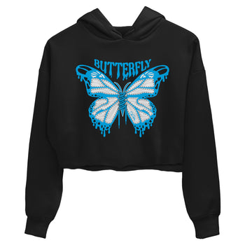 9s Powder Blue shirt to match jordans Butterfly sneaker tees Air Jordan 9 Powder Blue SNRT Sneaker Release Tees Black 2 crop length shirt