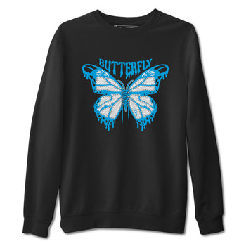 9s Powder Blue shirt to match jordans Butterfly sneaker tees Air Jordan 9 Powder Blue SNRT Sneaker Release Tees unisex cotton Black 2 crew neck shirt