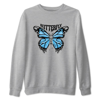 9s Powder Blue shirt to match jordans Butterfly sneaker tees Air Jordan 9 Powder Blue SNRT Sneaker Release Tees unisex cotton Heather Grey 2 crew neck shirt