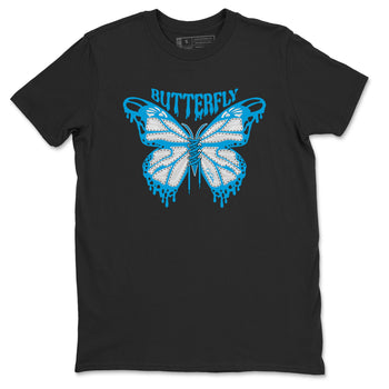 9s Powder Blue shirt to match jordans Butterfly sneaker tees Air Jordan 9 Powder Blue SNRT Sneaker Release Tees unisex cotton Black 2 crew neck shirt
