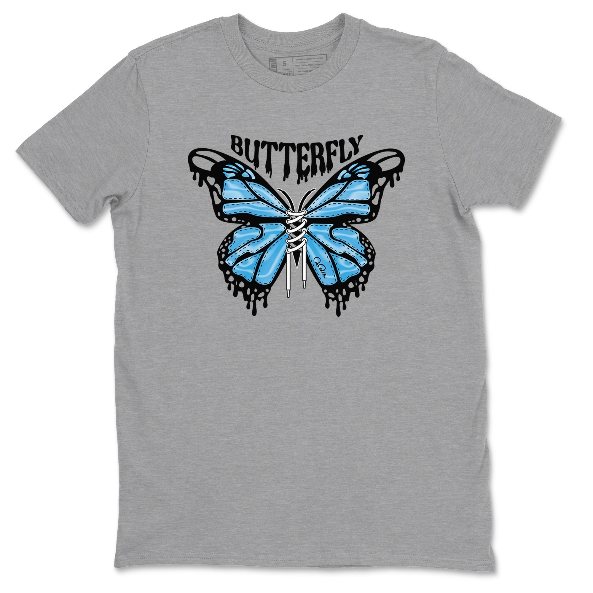 9s Powder Blue shirt to match jordans Butterfly sneaker tees Air Jordan 9 Powder Blue SNRT Sneaker Release Tees unisex cotton Heather Grey 2 crew neck shirt