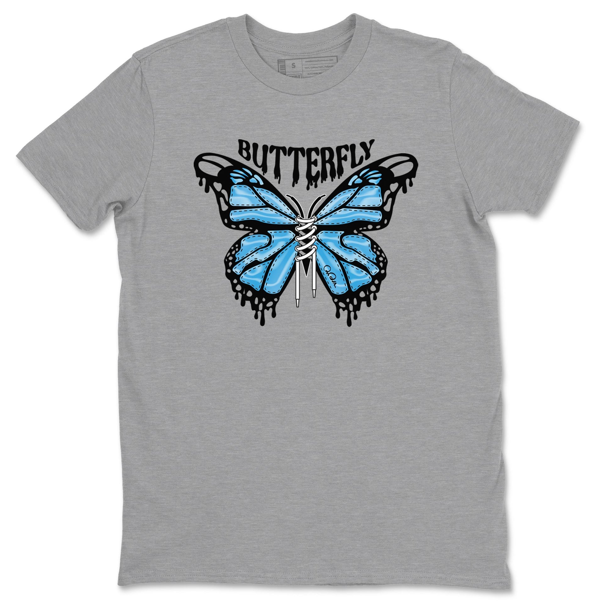 9s Powder Blue shirt to match jordans Butterfly sneaker tees Air Jordan 9 Powder Blue SNRT Sneaker Release Tees unisex cotton Heather Grey 2 crew neck shirt
