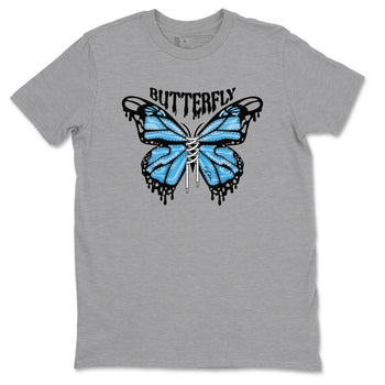 9s Powder Blue shirt to match jordans Butterfly sneaker tees Air Jordan 9 Powder Blue SNRT Sneaker Release Tees unisex cotton Heather Grey 2 crew neck shirt