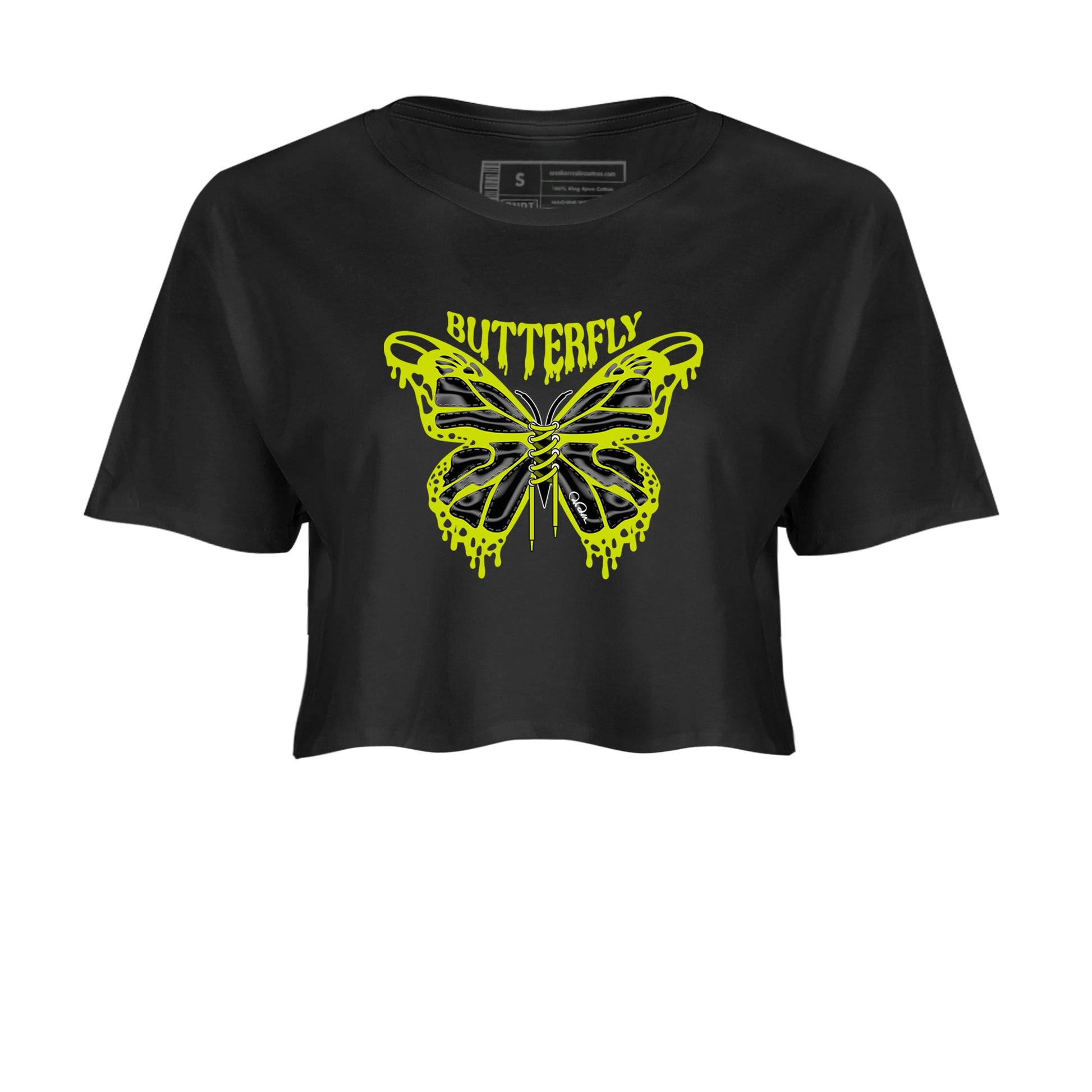 Dunk Mid Premium shirt to match jordans Butterfly sneaker tees halloween horror nights Nike Dunk Halloween SNRT Sneaker Release Tees Black 2 Crop T-Shirt