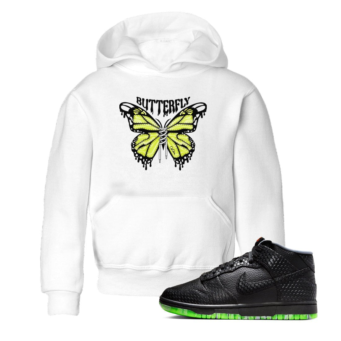 Dunk Mid Premium shirt to match jordans Butterfly sneaker tees halloween horror nights Nike Dunk Halloween SNRT Sneaker Release Tees Baby Toddler White 1 T-Shirt