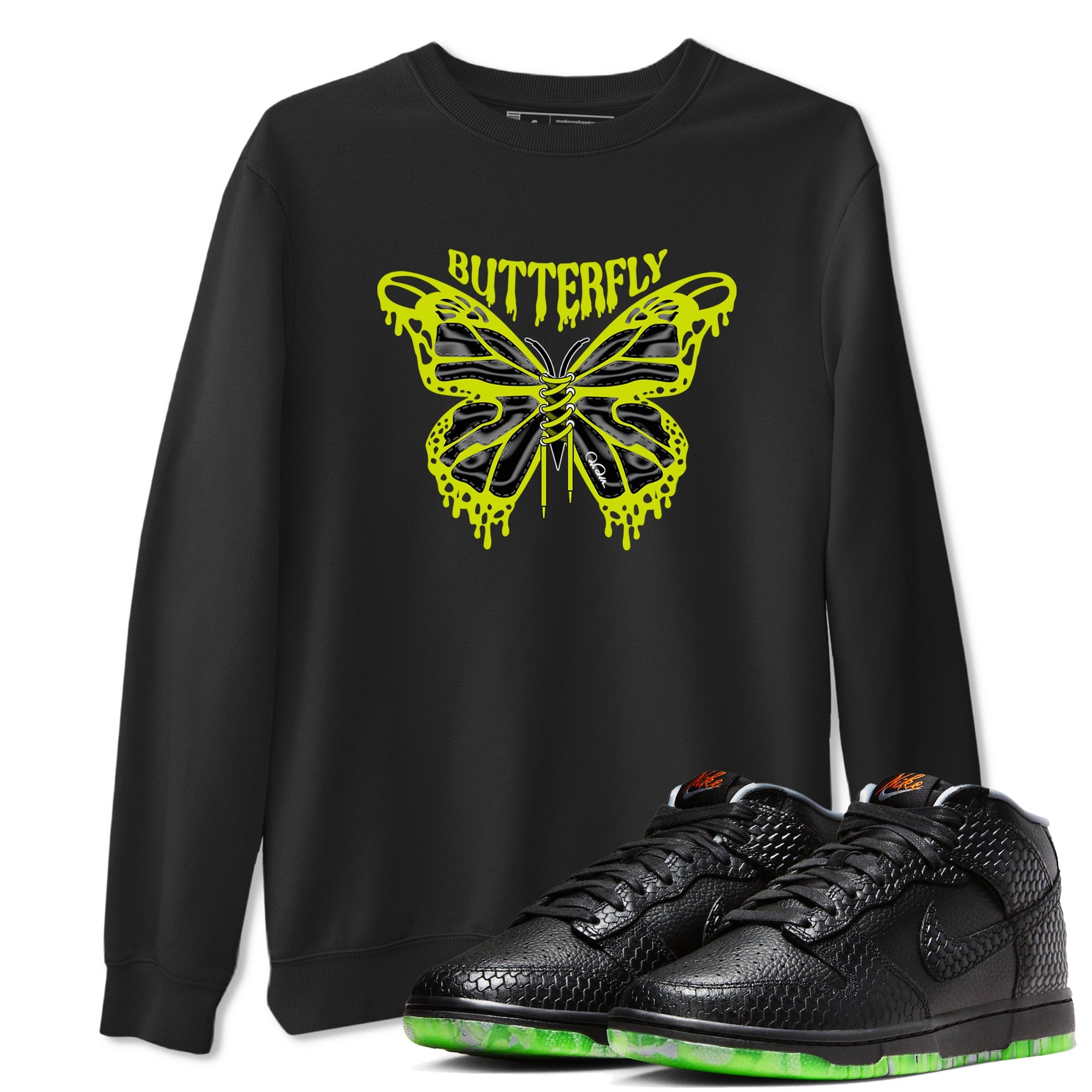 Dunk Mid Premium shirt to match jordans Butterfly sneaker tees halloween horror nights Nike Dunk Halloween SNRT Sneaker Release Tees Unisex Black 1 T-Shirt