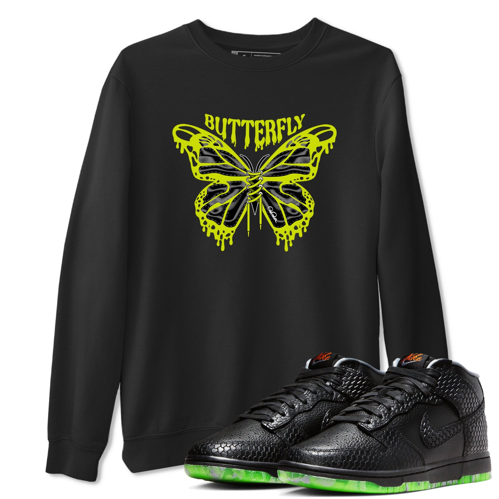 Dunk Mid Premium shirt to match jordans Butterfly sneaker tees halloween horror nights Nike Dunk Halloween SNRT Sneaker Release Tees Unisex Black 1 T-Shirt