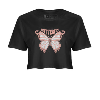 Dunk Rose Whisper shirt to match jordans Butterfly sneaker tees Nike Dunk LowRose Whisper SNRT Sneaker Release Tees Black 2 Crop T-Shirt