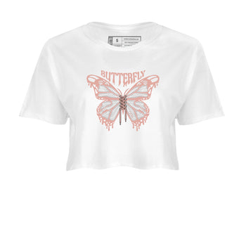 Dunk Rose Whisper shirt to match jordans Butterfly sneaker tees Nike Dunk LowRose Whisper SNRT Sneaker Release Tees White 2 Crop T-Shirt