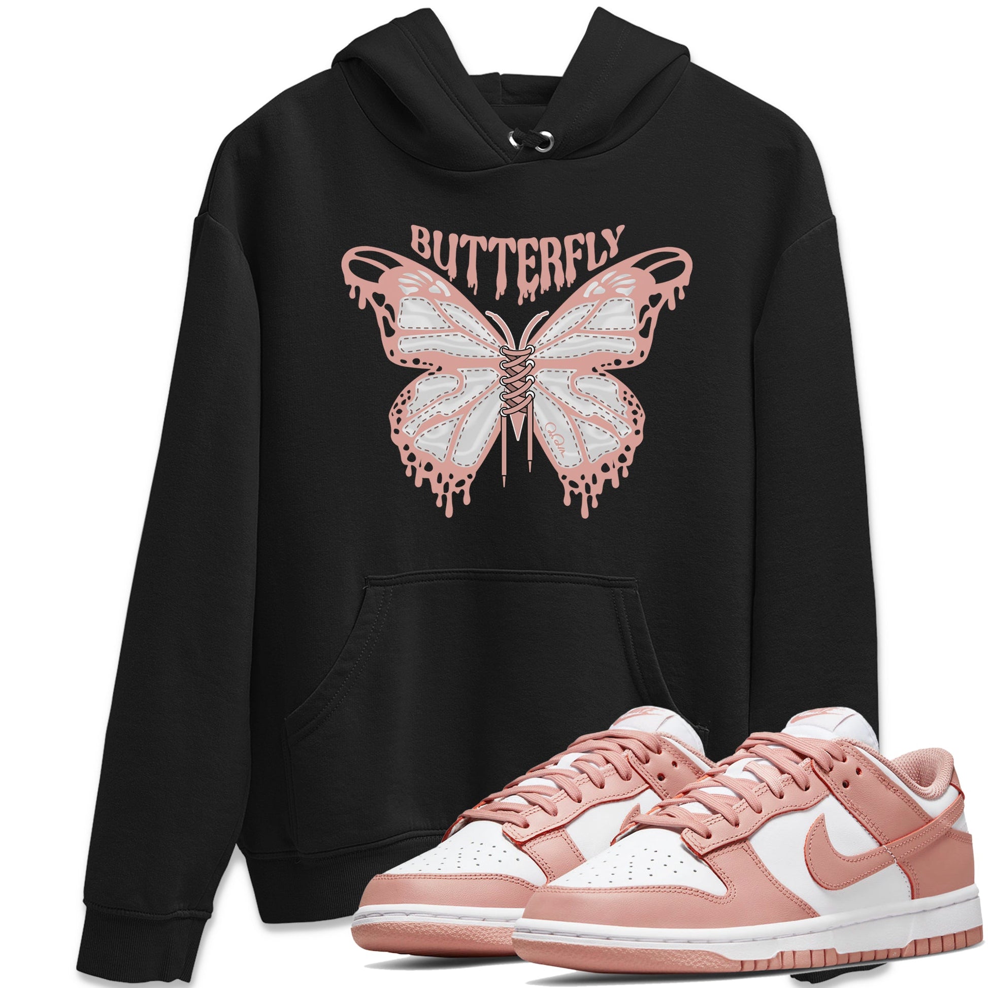 Dunk Rose Whisper shirt to match jordans Butterfly sneaker tees Nike Dunk LowRose Whisper SNRT Sneaker Release Tees Unisex Black 1 T-Shirt