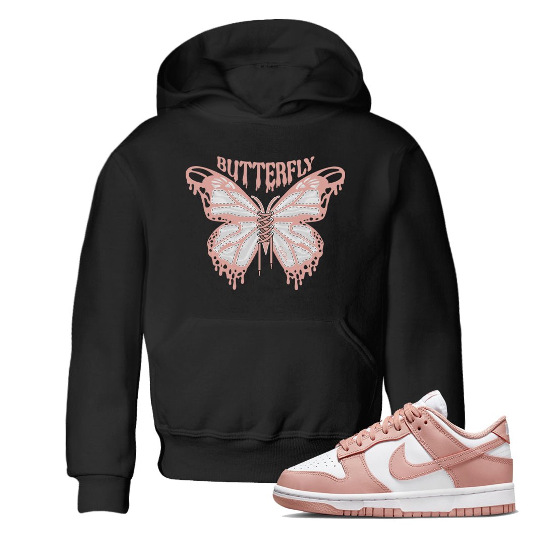 Dunk Rose Whisper shirt to match jordans Butterfly sneaker tees Nike Dunk LowRose Whisper SNRT Sneaker Release Tees Baby Toddler Black 1 T-Shirt