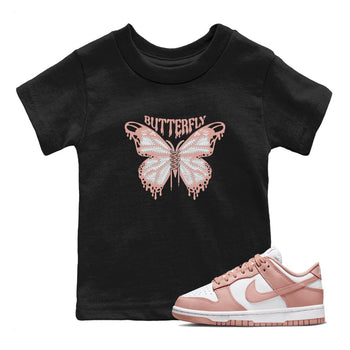 Dunk Rose Whisper shirt to match jordans Butterfly sneaker tees Nike Dunk LowRose Whisper SNRT Sneaker Release Tees Baby Toddler Black 1 T-Shirt