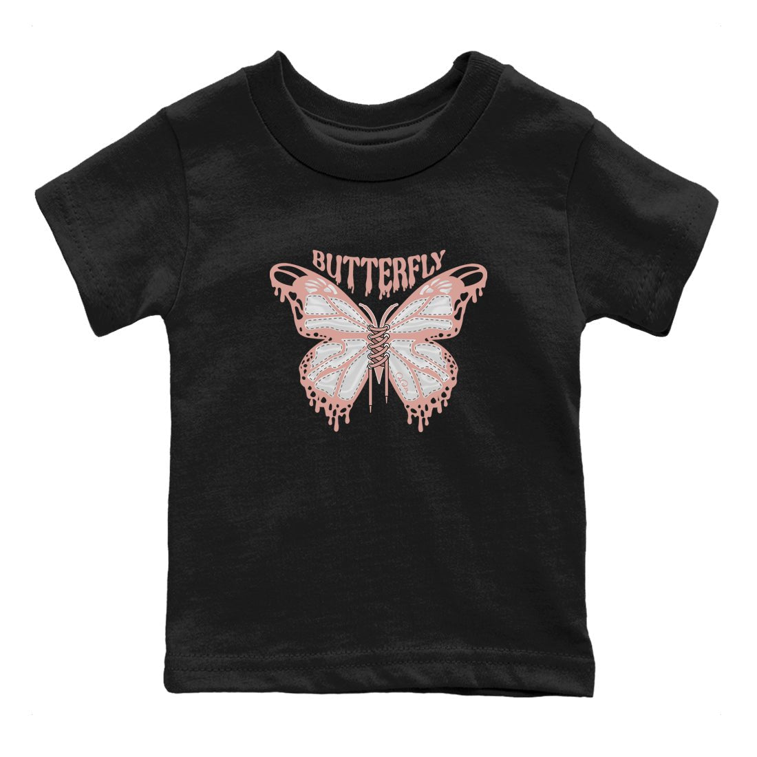 Dunk Rose Whisper shirt to match jordans Butterfly sneaker tees Nike Dunk LowRose Whisper SNRT Sneaker Release Tees Baby Toddler Black 2 T-Shirt