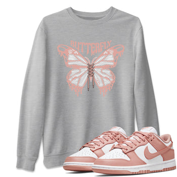 Dunk Rose Whisper shirt to match jordans Butterfly sneaker tees Nike Dunk LowRose Whisper SNRT Sneaker Release Tees Unisex Heather Grey 1 T-Shirt
