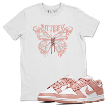 Dunk Rose Whisper shirt to match jordans Butterfly sneaker tees Nike Dunk LowRose Whisper SNRT Sneaker Release Tees Unisex White 1 T-Shirt