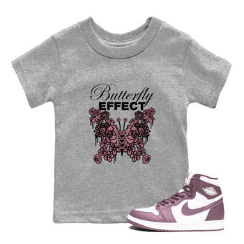 Air Jordan 1 Mauve shirt to match jordans Butterfly Effect sneaker tees AJ1 Mauve SNRT Sneaker Release Tees Baby Toddler Heather Grey 1 T-Shirt