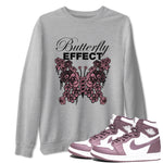 Air Jordan 1 Mauve shirt to match jordans Butterfly Effect sneaker tees AJ1 Mauve SNRT Sneaker Release Tees Unisex Heather Grey 1 T-Shirt
