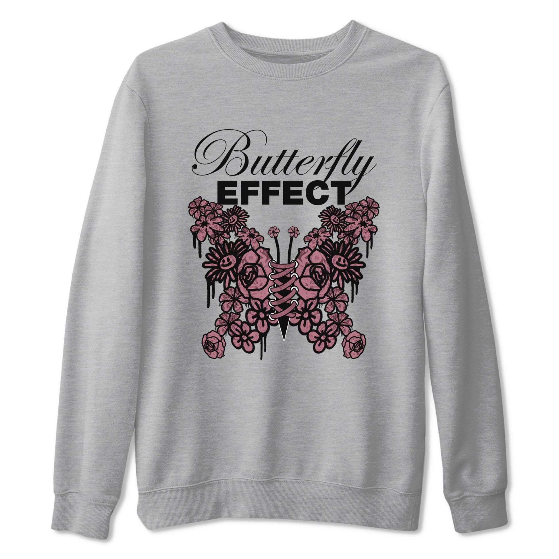 Air Jordan 1 Mauve shirt to match jordans Butterfly Effect sneaker tees AJ1 Mauve SNRT Sneaker Release Tees Unisex Heather Grey 2 T-Shirt