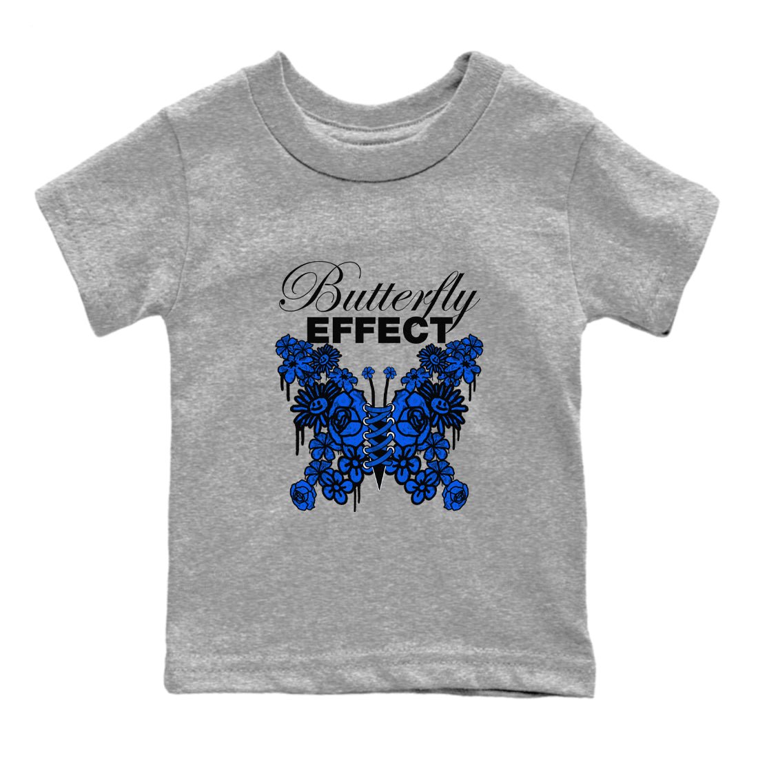 Air Jordan 1 Royal Reimagined shirt to match jordans Butterfly Effect sneaker tees AJ1 Royal Reimagined SNRT Sneaker Release Tees Baby Toddler Heather Grey 2 T-Shirt