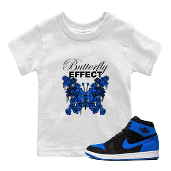 Air Jordan 1 Royal Reimagined shirt to match jordans Butterfly Effect sneaker tees AJ1 Royal Reimagined SNRT Sneaker Release Tees Baby Toddler White 1 T-Shirt