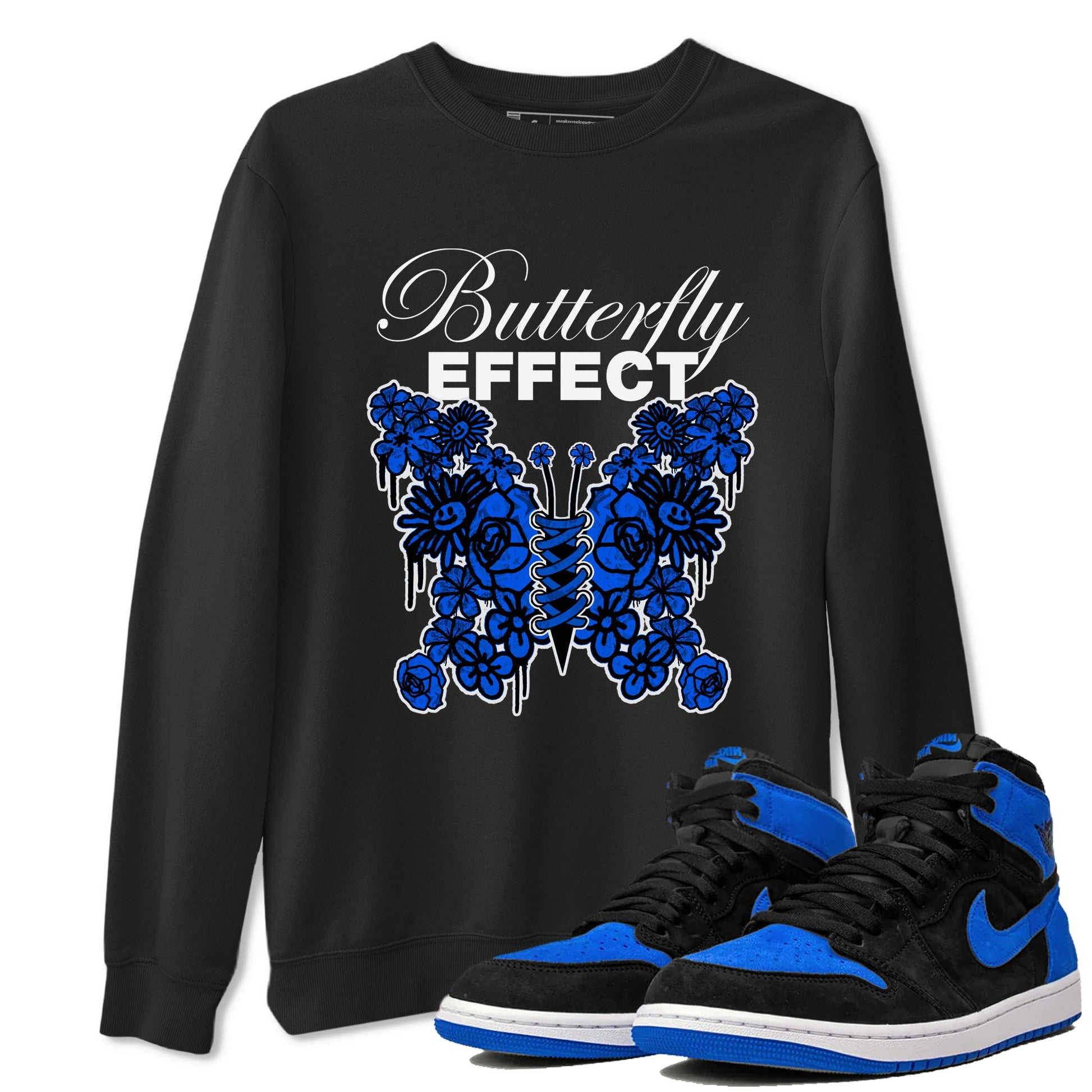 Air Jordan 1 Royal Reimagined shirt to match jordans Butterfly Effect sneaker tees AJ1 Royal Reimagined SNRT Sneaker Release Tees Unisex Black 1 T-Shirt