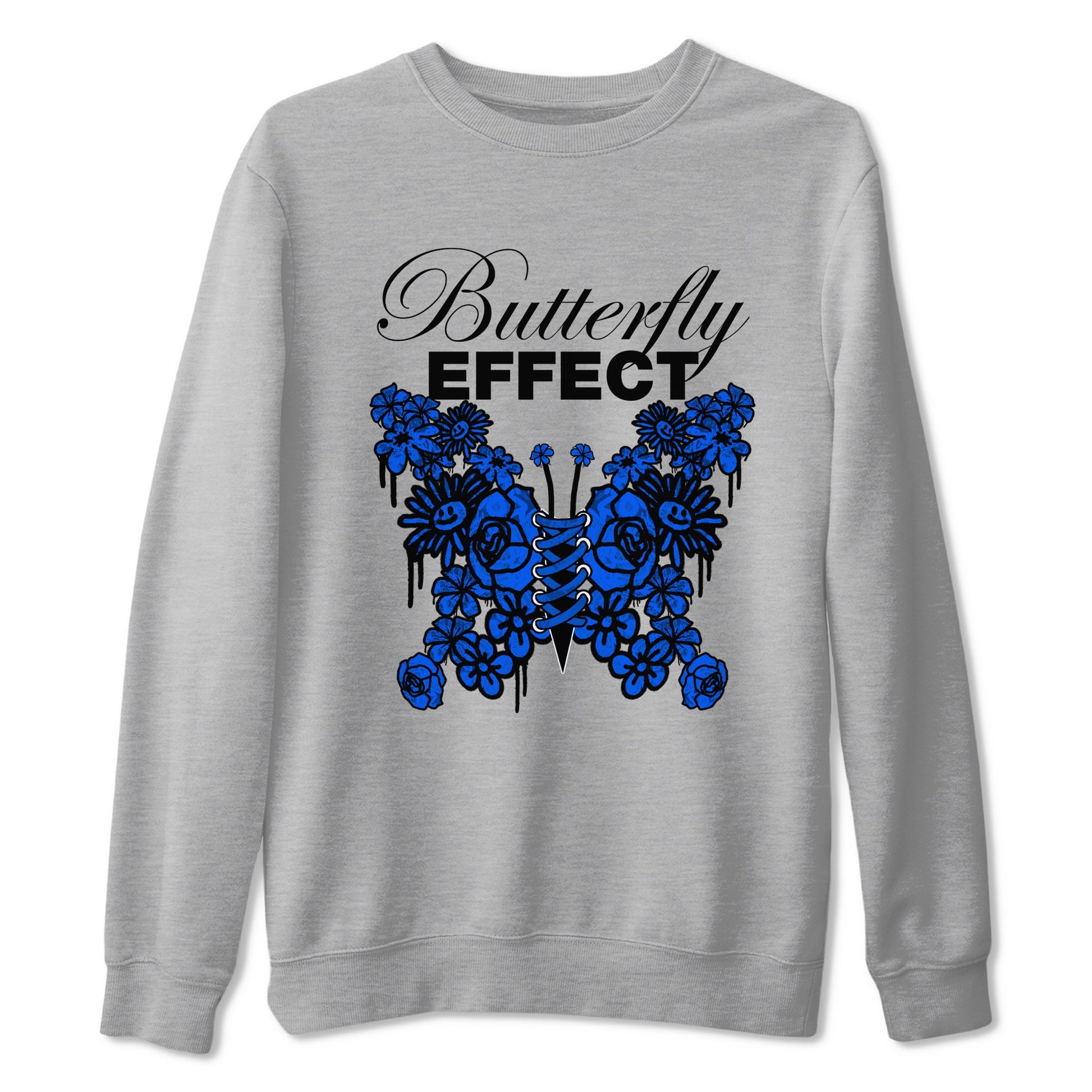 Air Jordan 1 Royal Reimagined shirt to match jordans Butterfly Effect sneaker tees AJ1 Royal Reimagined SNRT Sneaker Release Tees Unisex Heather Grey 2 T-Shirt